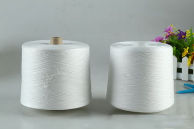 Porcellana Virgin Polyester Staple Spun Yarn Raw White Ne 30 / 1 Polyester Spun Yarn fornitore